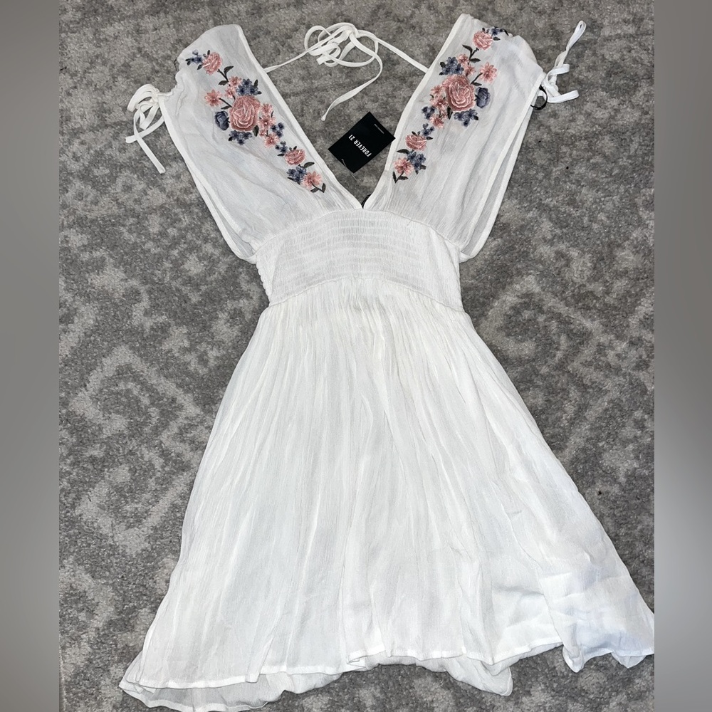 White Floral Dress - New With Tags!